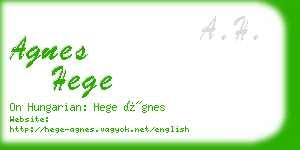 agnes hege business card